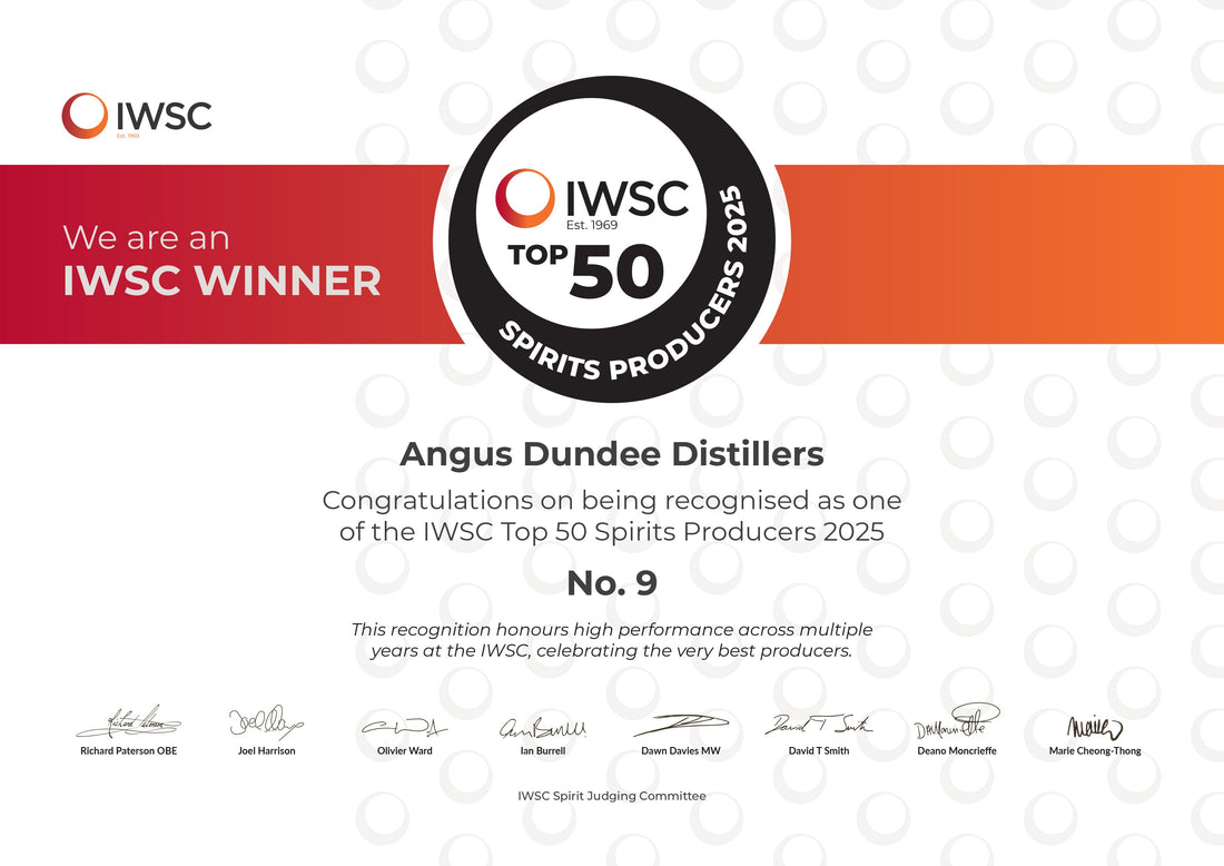 Angus Dundee Distillers recognised by the IWSC as one of the Top 50 Spirit Producers this year