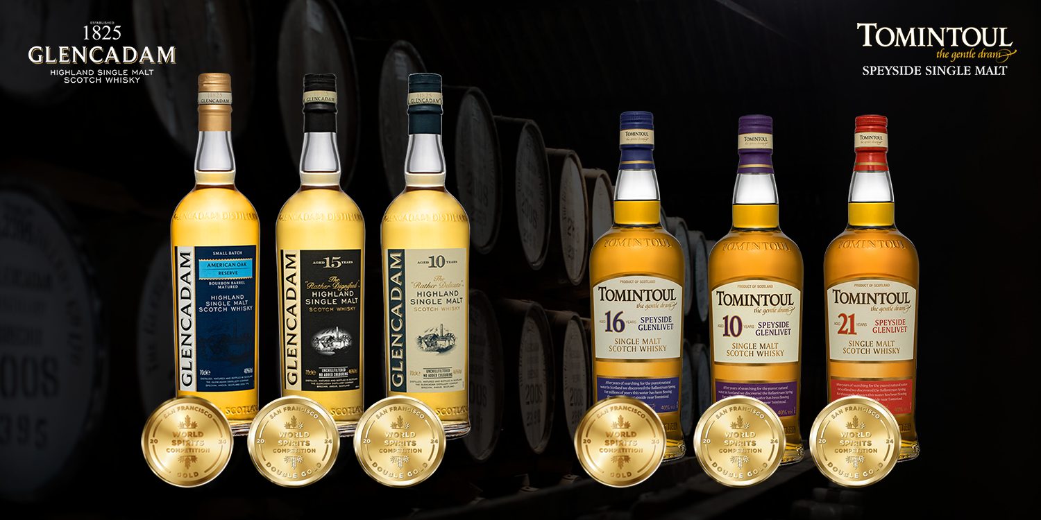 Tomintoul and Glencadam win Gold at 2024 San Francisco World Spirits Competition 